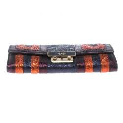 Pre Owned Anya Hindmarch Metallic Multicolor Ceramic Effect Patent Leather Continental Wallet