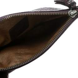 Pre Owned Anya Hindmarch Metallic Purple Scrooge Wristlet Pouch