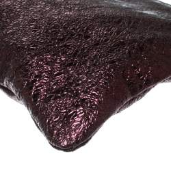 Pre Owned Anya Hindmarch Metallic Purple Scrooge Wristlet Pouch