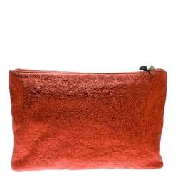 Anya Hindmarch Metallic Orange Bits & Bobs Zip Pouch
