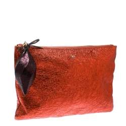 Anya Hindmarch Metallic Orange Bits & Bobs Zip Pouch