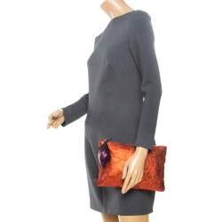 Anya Hindmarch Metallic Orange Bits & Bobs Zip Pouch