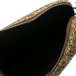 Pre Owned Anya Hindmarch Gold Glitter Twinkle Clutch