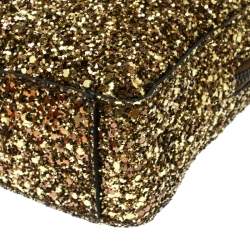 Pre Owned Anya Hindmarch Gold Glitter Twinkle Clutch