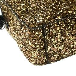 Pre Owned Anya Hindmarch Gold Glitter Twinkle Clutch