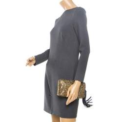 Pre Owned Anya Hindmarch Gold Glitter Twinkle Clutch