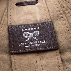 Pre Owned Anya Hindmarch Dark Grey Bow Tassel Leather Hobo