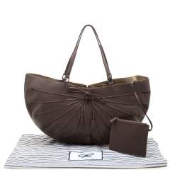 Pre Owned Anya Hindmarch Dark Grey Bow Tassel Leather Hobo