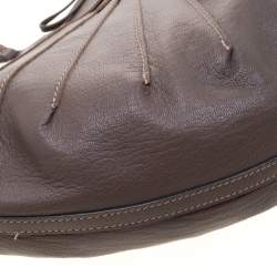 Pre Owned Anya Hindmarch Dark Grey Bow Tassel Leather Hobo