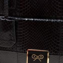Pre Owned Anya Hindmarch Black Snakeskin Carker Satchel