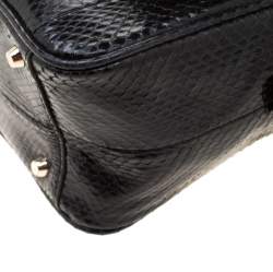 Pre Owned Anya Hindmarch Black Snakeskin Carker Satchel