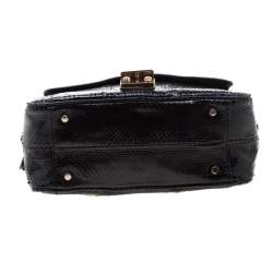 Pre Owned Anya Hindmarch Black Snakeskin Carker Satchel