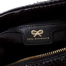 Pre Owned Anya Hindmarch Black Snakeskin Carker Satchel