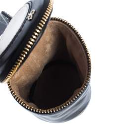 Pre Owned Anya Hindmarch Black Leather Cylinder All Sorts Wristlet Clutch 