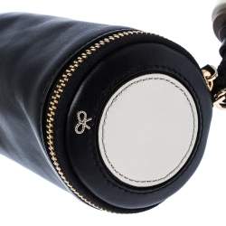 Pre Owned Anya Hindmarch Black Leather Cylinder All Sorts Wristlet Clutch 