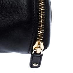 Pre Owned Anya Hindmarch Black Leather Cylinder All Sorts Wristlet Clutch 