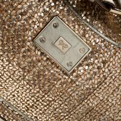 Pre Owned Anya Hindmarch Metallic Gold Woven Leather Jethro Hobo