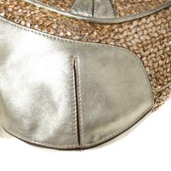 Pre Owned Anya Hindmarch Metallic Gold Woven Leather Jethro Hobo