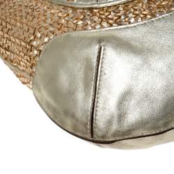 Pre Owned Anya Hindmarch Metallic Gold Woven Leather Jethro Hobo