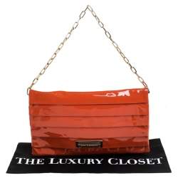 Pre Owned Anya Hindmarch Orange Patent Leather Shoulder Bag