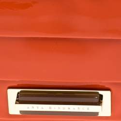 Pre Owned Anya Hindmarch Orange Patent Leather Shoulder Bag