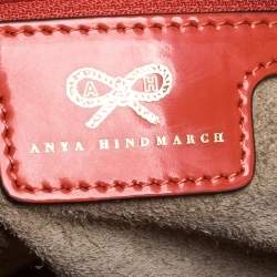 Pre Owned Anya Hindmarch Orange Patent Leather Shoulder Bag