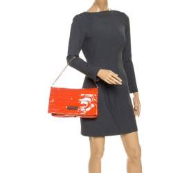 Pre Owned Anya Hindmarch Orange Patent Leather Shoulder Bag
