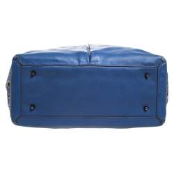 Pre Owned Anya Hindmarch Blue Eyelet Leather Nevis Tote