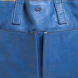 Pre Owned Anya Hindmarch Blue Eyelet Leather Nevis Tote