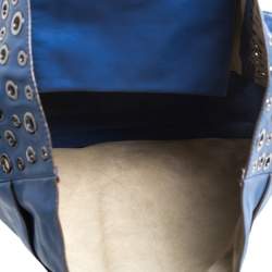 Pre Owned Anya Hindmarch Blue Eyelet Leather Nevis Tote