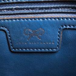 Pre Owned Anya Hindmarch Blue Eyelet Leather Nevis Tote