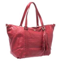 Pre Owned Anya Hindmarch Red Leather Tassel Tote