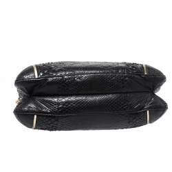 Anya Hindmarch Dark Brown Python Leather Shoulder Bag