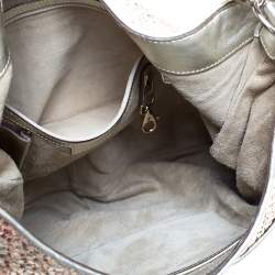 Pre Owned Anya Hindmarch Metallic Gold Woven Leather Jethro Hobo