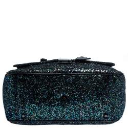 Pre Owned Anya Hindmarch Dark Blue Glitter Carker Boston Bag