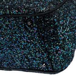 Pre Owned Anya Hindmarch Dark Blue Glitter Carker Boston Bag
