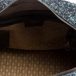 Pre Owned Anya Hindmarch Dark Blue Glitter Carker Boston Bag