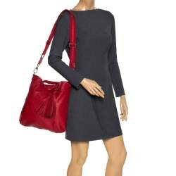 Pre Owned Anya Hindmarch Red Leather Tassel Tote