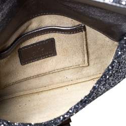 Pre Owned Anya Hindmarch Silver Glitter Valorie Clutch