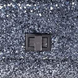 Pre Owned Anya Hindmarch Silver Glitter Valorie Clutch