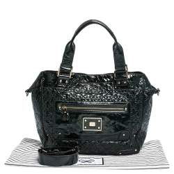 Anya Hindmarch Deep Green Patent Leather Art Logo Tote