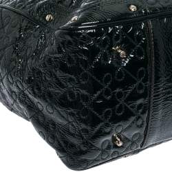 Anya Hindmarch Deep Green Patent Leather Art Logo Tote