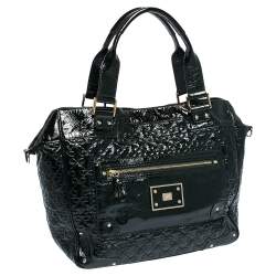 Anya Hindmarch Deep Green Patent Leather Art Logo Tote