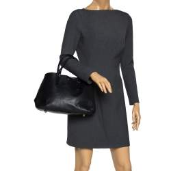 Pre Owned Anya Hindmarch Black Leather Ebury Soft Tote