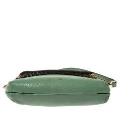 Pre Owned Anya Hindmarch Green Leather Zip Crossbody Bag
