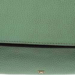 Pre Owned Anya Hindmarch Green Leather Zip Crossbody Bag