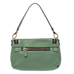 Pre Owned Anya Hindmarch Green Leather Zip Crossbody Bag