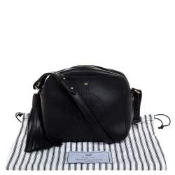 Pre Owned Anya Hindmarch Black Leather Smiley Crossbody Bag
