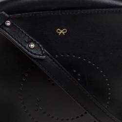 Pre Owned Anya Hindmarch Black Leather Smiley Crossbody Bag