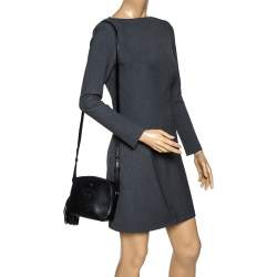 Pre Owned Anya Hindmarch Black Leather Smiley Crossbody Bag
